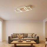Crispieri Square LED Flush Ceiling Light 68cm - Grey Stone Effect