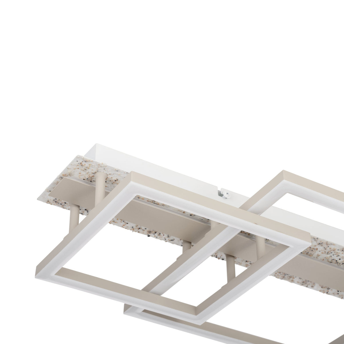 Crispieri Square LED Flush Ceiling Light 68cm - Grey Stone Effect