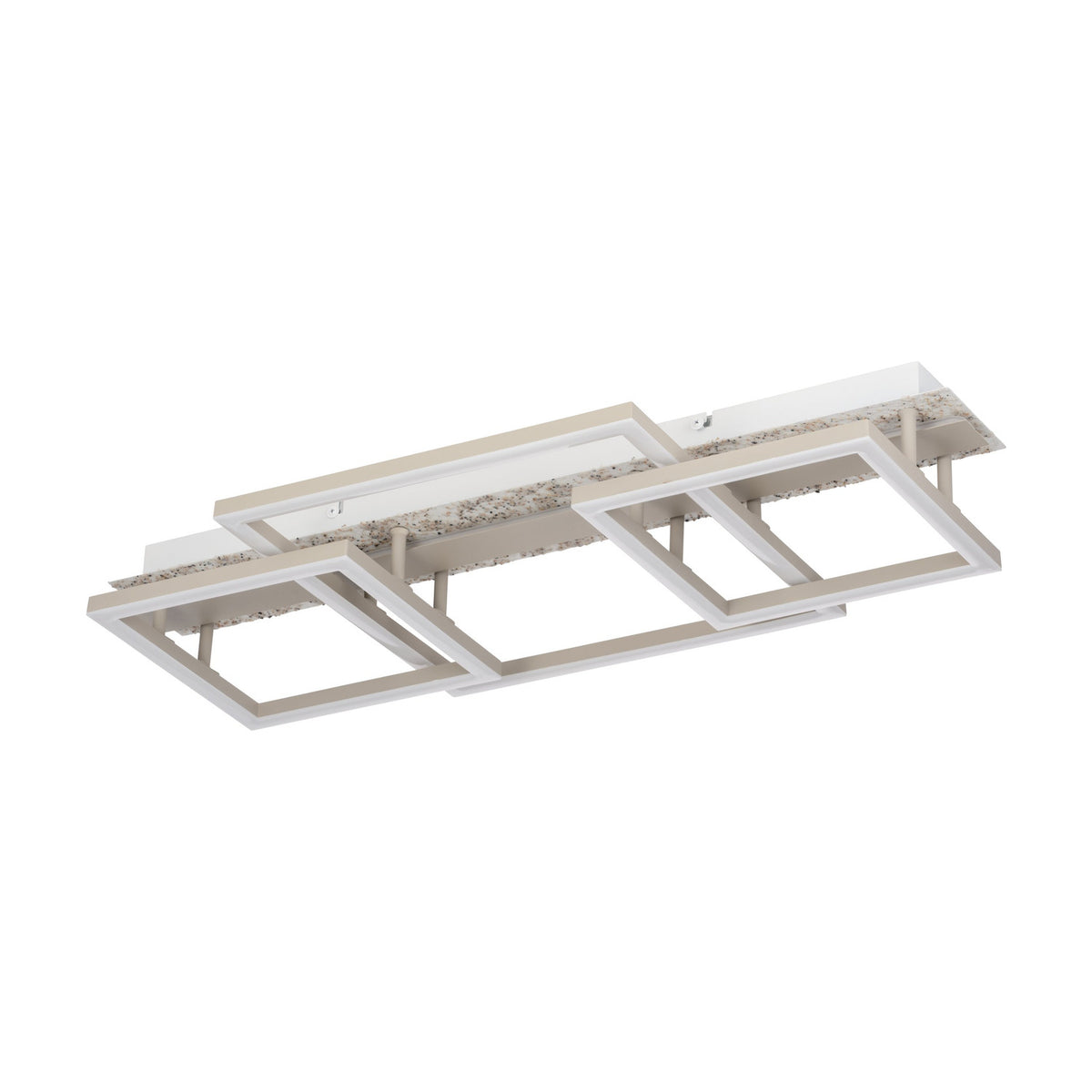 Crispieri Square LED Flush Ceiling Light 68cm - Grey Stone Effect