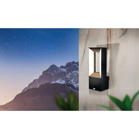 Cronvena LED Outdoor Wall Light with Motion Sensor - Black