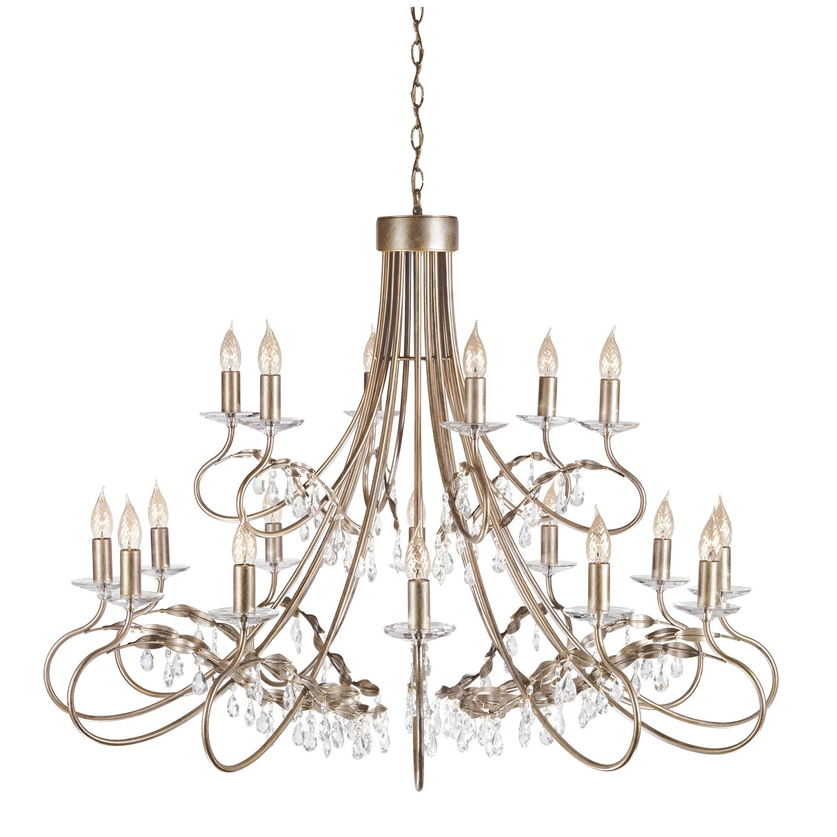 Christina 18 Light Chandelier - Silver/Gold Patina