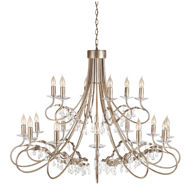 Christina 18 Light Chandelier - Silver/Gold Patina