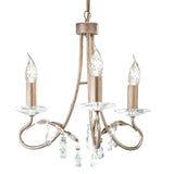 Christina 3 Light Chandelier - Silver/Gold Patina
