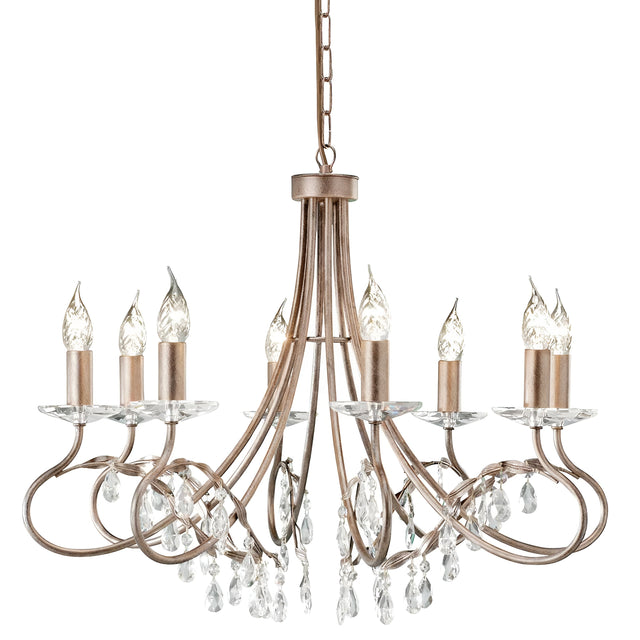 Christina 8 Light Chandelier - Silver/Gold Patina