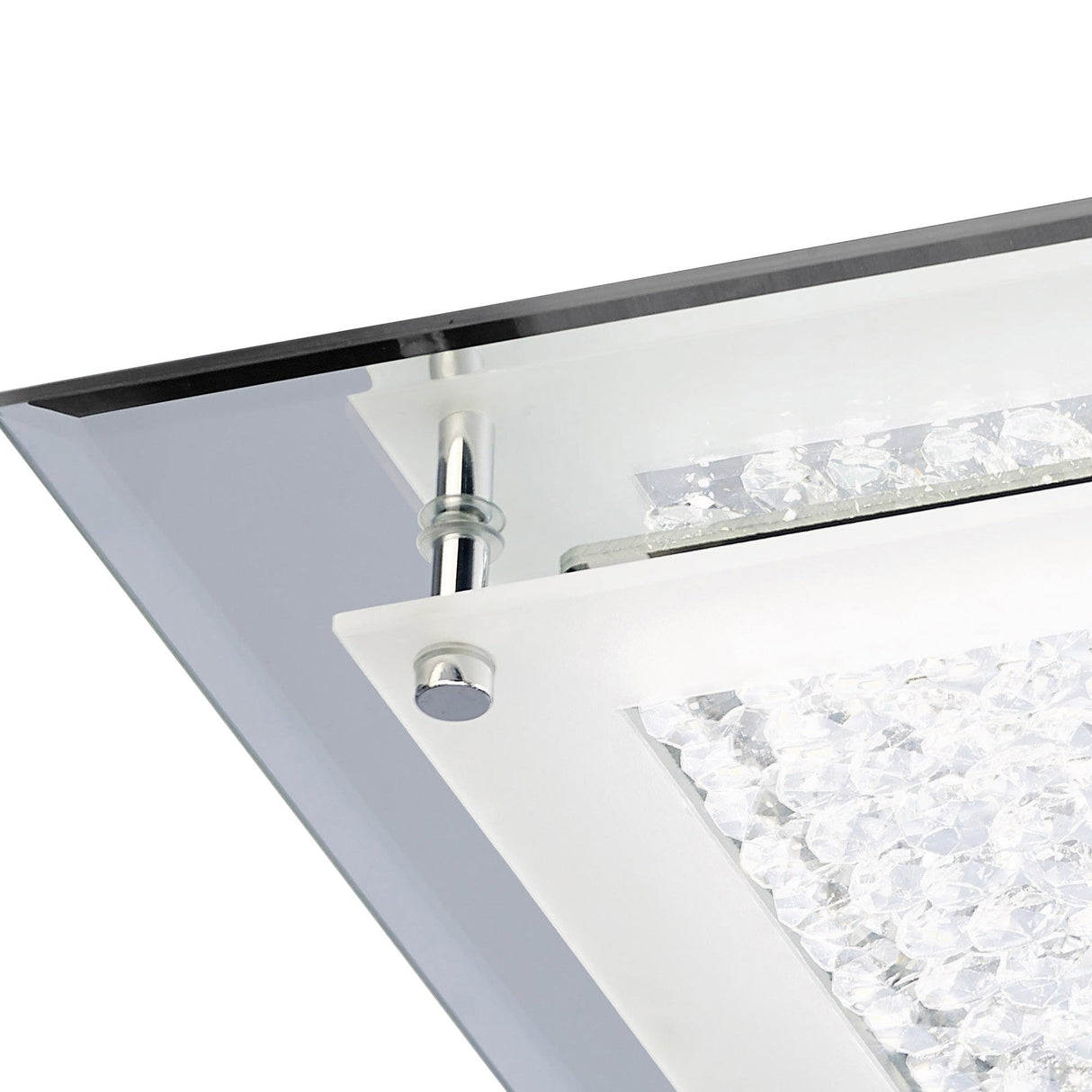 Cristal Square LED Crystal Flush Ceiling Light 12W 4000K - Chrome