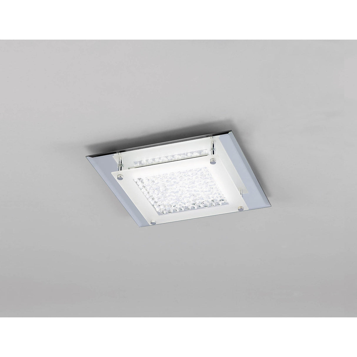 Cristal Square LED Crystal Flush Ceiling Light 12W 4000K - Chrome