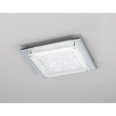 Cristal Square LED Crystal Flush Ceiling Light 18W 4000K - Chrome