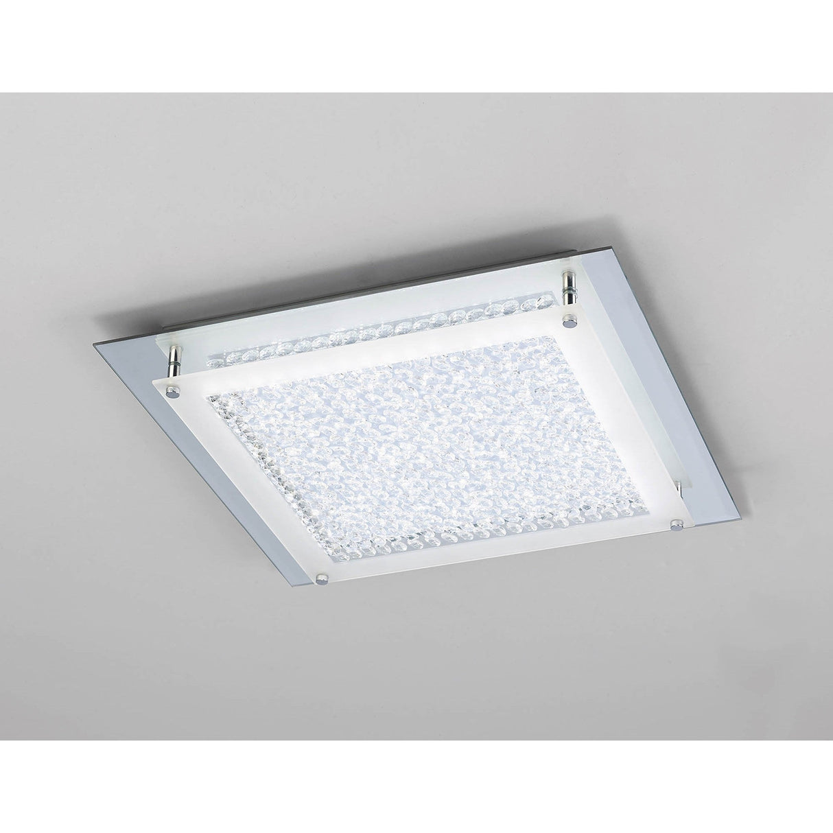Cristal Square LED Crystal Flush Ceiling Light 21W 4000K - Chrome