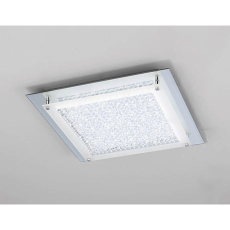 Cristal Square LED Crystal Flush Ceiling Light 21W 4000K - Chrome