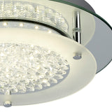 Cristal Round LED Crystal Flush Ceiling Light 12W 4000K - Chrome