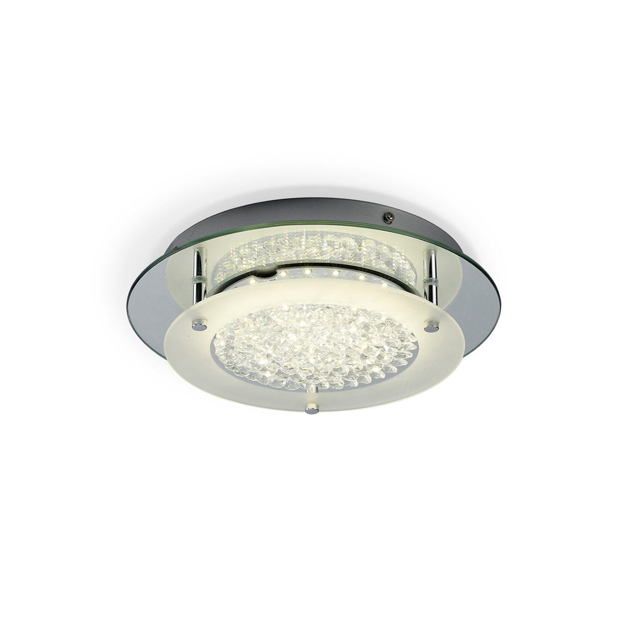 Cristal Round LED Crystal Flush Ceiling Light 12W 4000K - Chrome