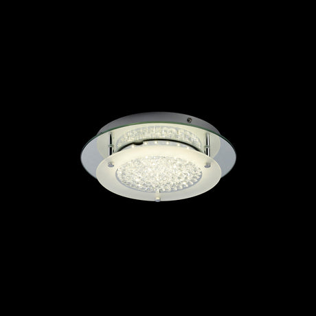 Cristal Round LED Crystal Flush Ceiling Light 12W 4000K - Chrome