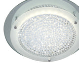 Cristal Round LED Crystal Flush Ceiling Light 18W 4000K - Chrome