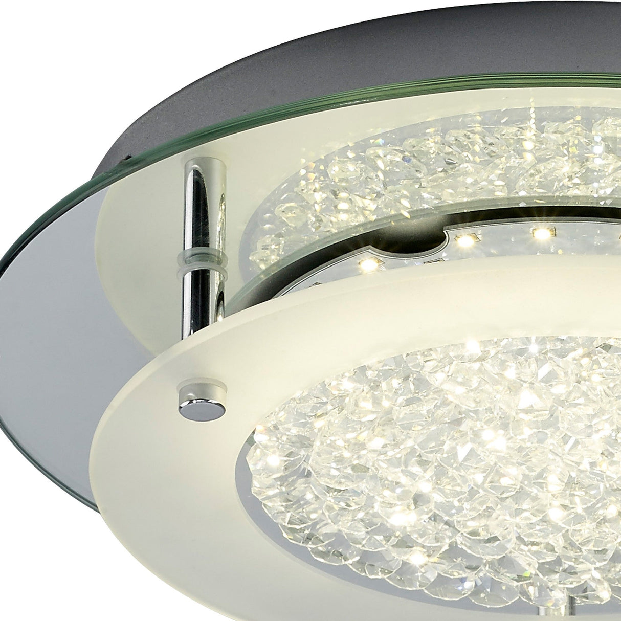 Cristal Round LED Crystal Flush Ceiling Light 18W 4000K - Chrome