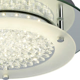Cristal Round LED Crystal Flush Ceiling Light 18W 4000K - Chrome