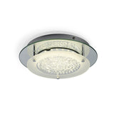 Cristal Round LED Crystal Flush Ceiling Light 18W 4000K - Chrome