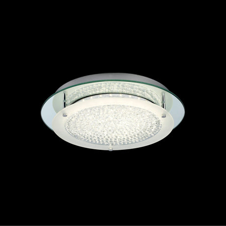 Cristal Round LED Crystal Flush Ceiling Light 18W 4000K - Chrome