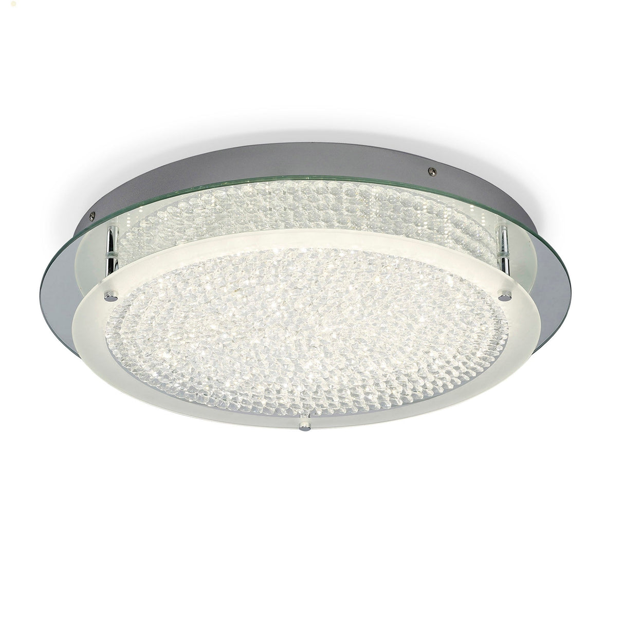 Cristal Round LED Crystal Flush Ceiling Light 21W 4000K - Chrome