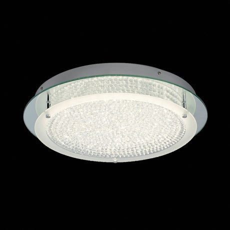 Cristal Round LED Crystal Flush Ceiling Light 21W 4000K - Chrome