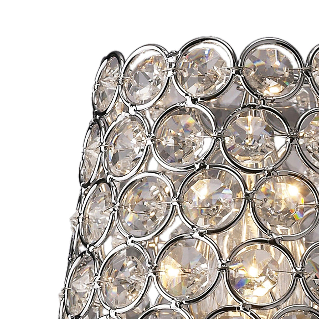 Clip-On Crystal Ring Lampshade - Polished Chrome