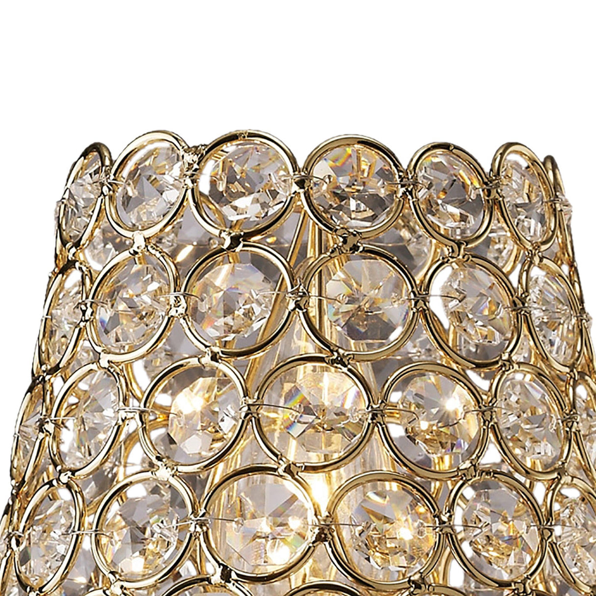 Clip-On Crystal Ring Lampshade - French Gold