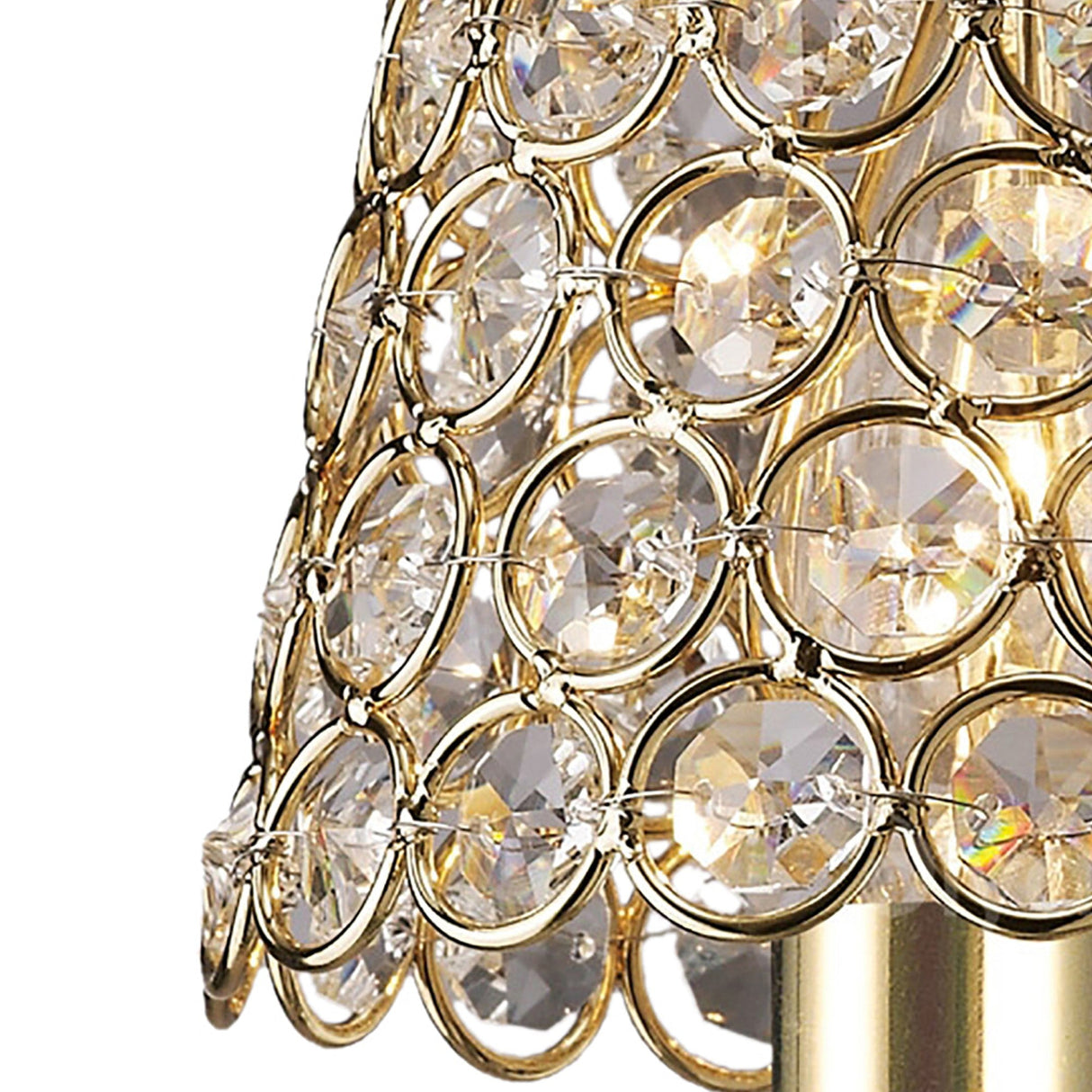 Clip-On Crystal Ring Lampshade - French Gold