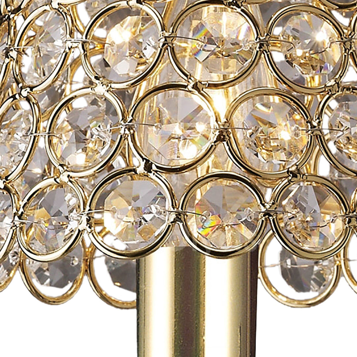 Clip-On Crystal Ring Lampshade - French Gold