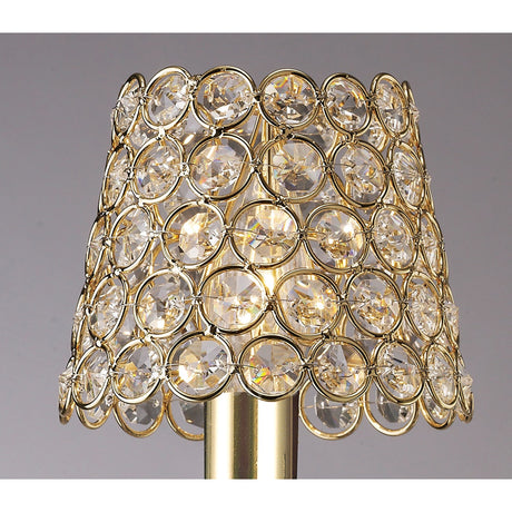 Clip-On Crystal Ring Lampshade - French Gold