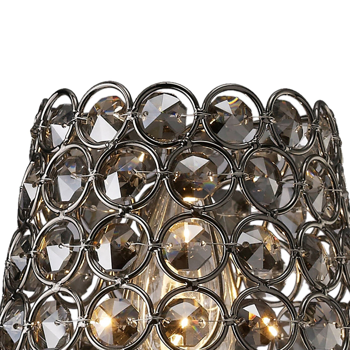 Clip-On Crystal Ring Lampshade - Black Chrome