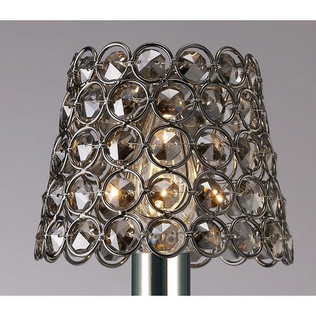 Clip-On Crystal Ring Lampshade - Black Chrome