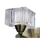 Cuadrax 1 Light Clear Glass Wall Light - Antique Brass