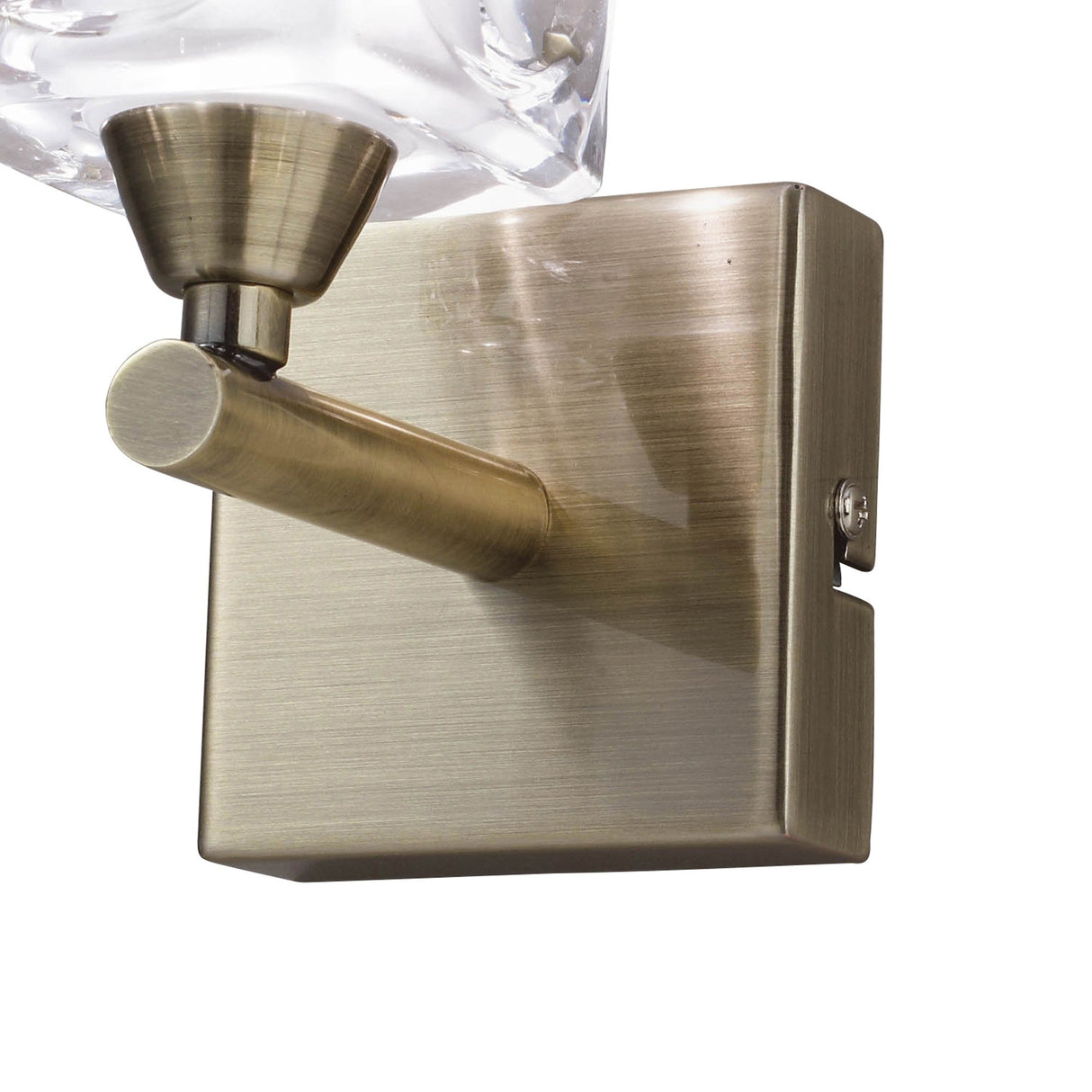 Cuadrax 1 Light Frosted Glass Wall Light - Antique Brass