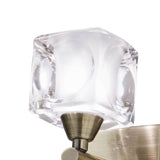 Cuadrax 1 Light Frosted Glass Wall Light - Antique Brass