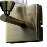 Cuadrax 1 Light Clear Glass Wall Light With Switch - Antique Brass
