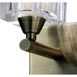 Cuadrax 1 Light Clear Glass Wall Light With Switch - Antique Brass