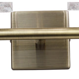 Cuadrax 2 Light Frosted Glass Wall Light - Antique Brass