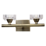 Cuadrax 2 Light Frosted Glass Wall Light - Antique Brass