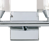 Cuadrax 2 Light Frosted Glass Wall Light - Polished Chrome
