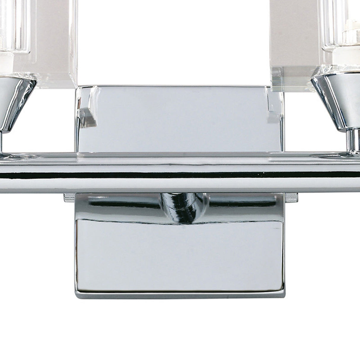 Cuadrax 2 Light Clear Glass Wall Light With Switch - Polished Chrome