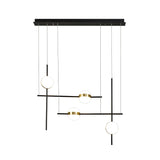 Cuba 4 Light Criss-Cross LED Bar Pendant Light  - Gold & Black