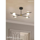 Cuba LED Semi-Flush Ceiling Light 32W 3000K – Gold & Black