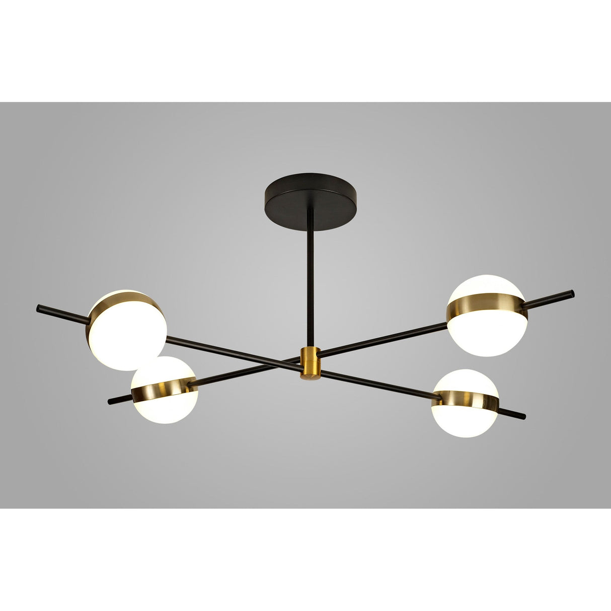 Cuba LED Semi-Flush Ceiling Light 32W 3000K – Gold & Black