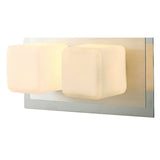 Cube 4 Light Bathroom Opal Glass Flush Ceiling Light - Polished Chrome