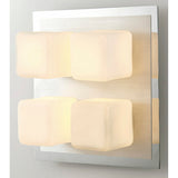 Cube 4 Light Bathroom Opal Glass Flush Ceiling Light - Polished Chrome