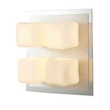 Cube 4 Light Bathroom Opal Glass Flush Ceiling Light - Polished Chrome