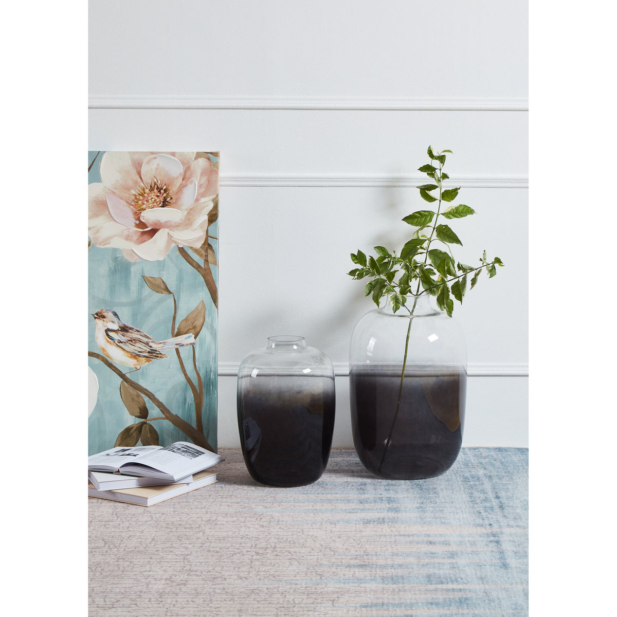 Culasi Glass Vase - Black & Clear