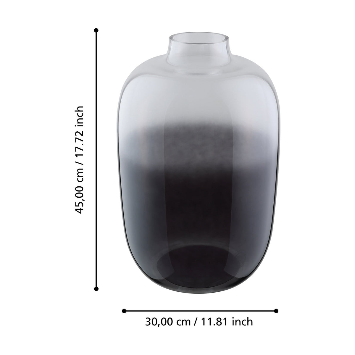 Culasi Glass Vase - Black & Clear
