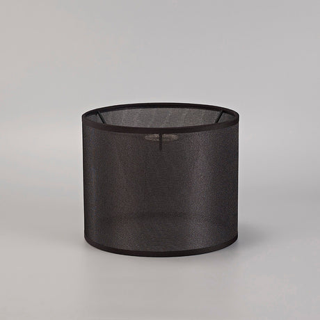 Curino Small Round Fabric Lampshade - Black, 20 x 16cm