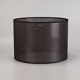 Curino Medium Round Fabric Lampshade - Black, 30 x 22cm