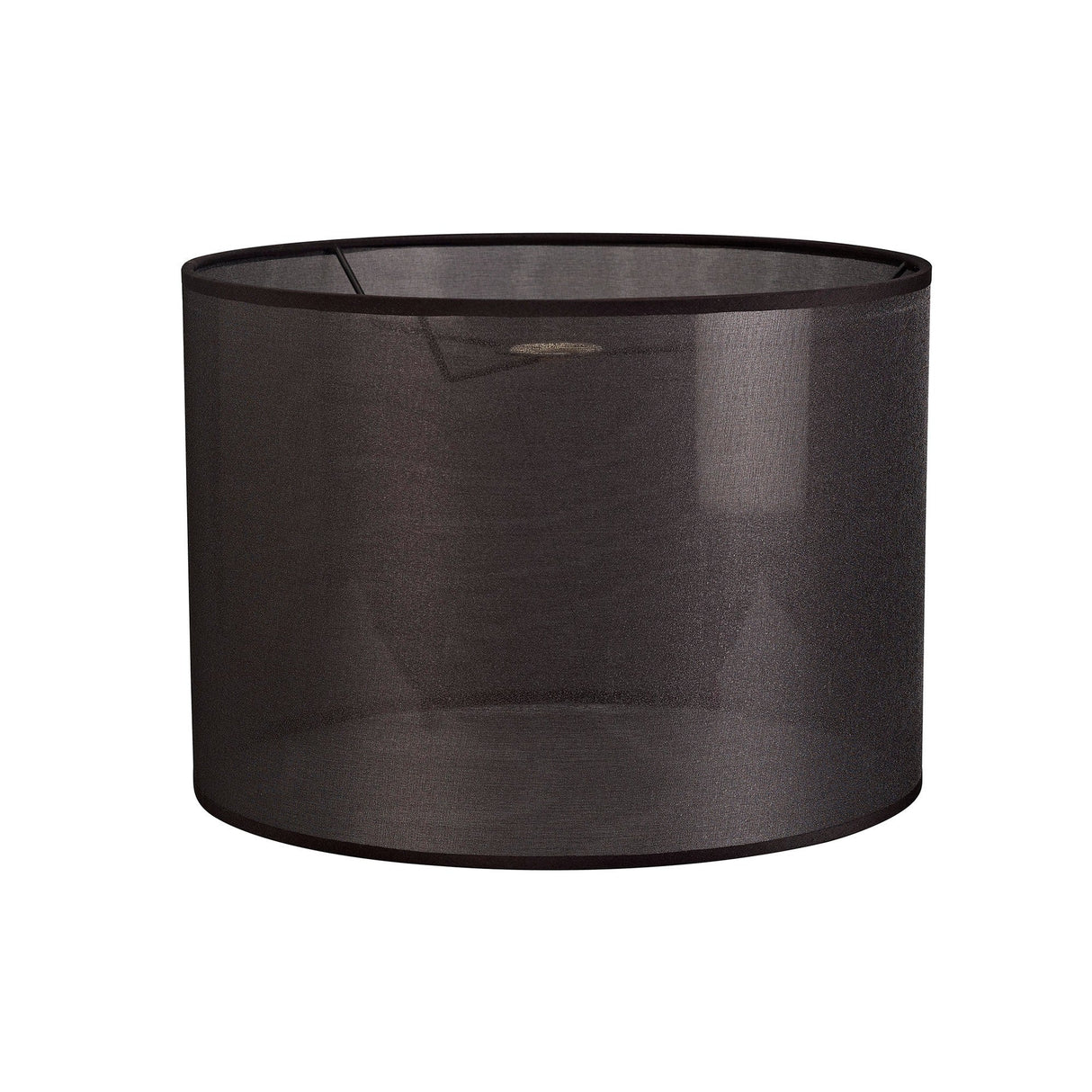Curino Medium Round Fabric Lampshade - Black, 30 x 22cm